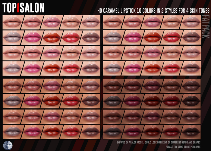 TOP1SALON - HD CARAMEL LIPSTICK (Genus) FATPACK