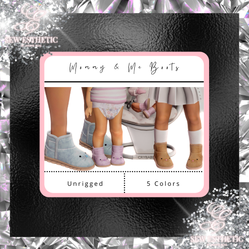 (SewEsthetic) - Mommy & Me Boots Purple
