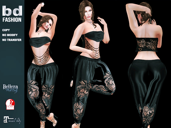 [bd]143 8 PANTS AND TOP BLACK  