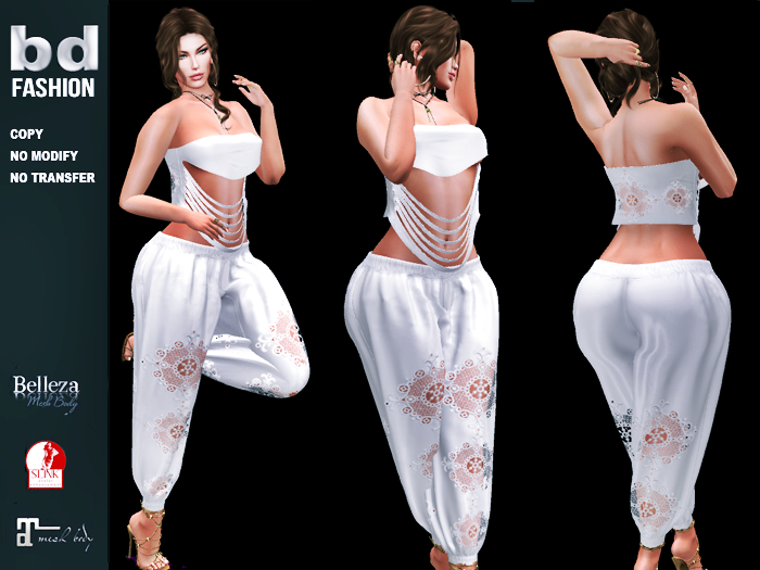 [bd]143 9 PANTS AND TOP WHITE 