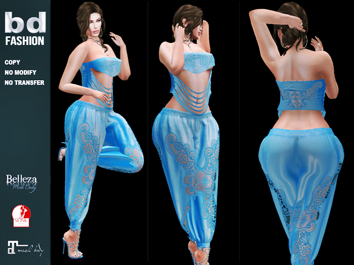 [bd]143 12 PANTS AND TOP BLUE RENDA