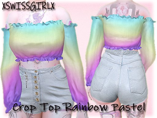 Crop Top Rainbow Pastel