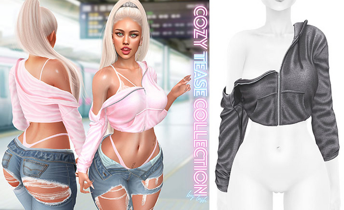 Lush - Off Shoulder Sweater Grey