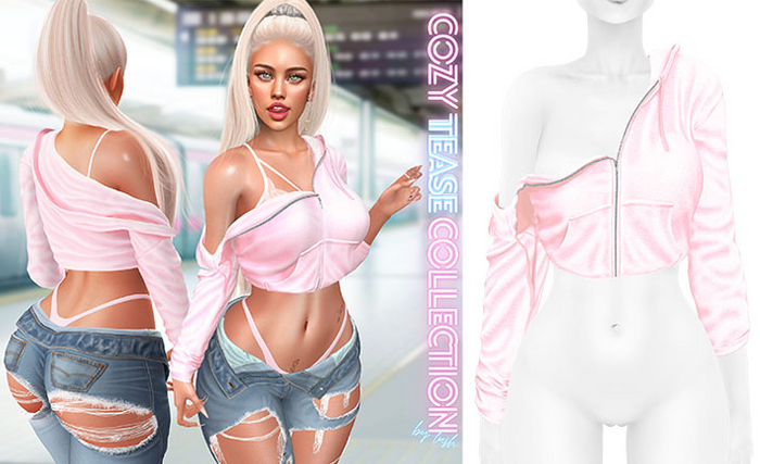 Lush - Off Shoulder Sweater Pale