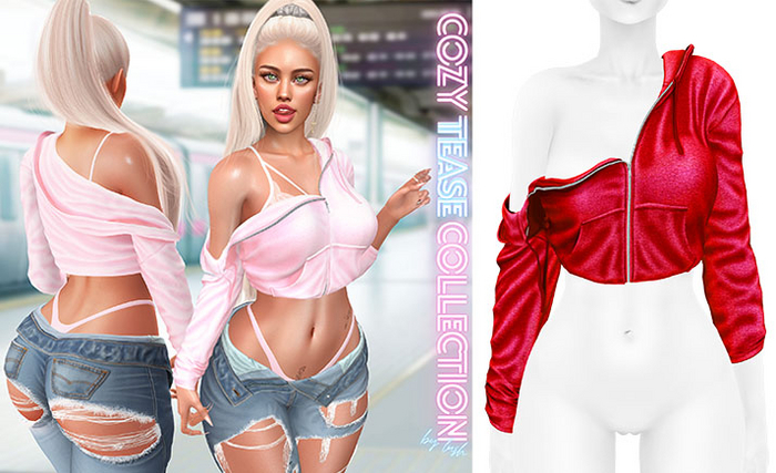 Lush - Off Shoulder Sweater Red