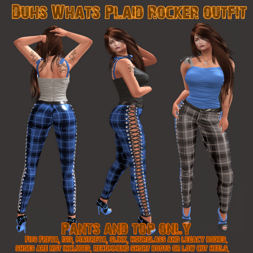 Dw - BlueBerry Blue Plaid Rocker Multi Avi Outfits