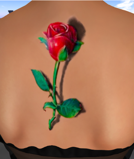 Tattoo - Rosa 3D centro costas - Rose 3D back - BoM