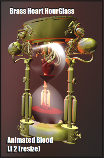 Brass Heart HourGlass box