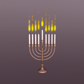 Star of David Mesh Menorah with White Candles