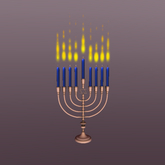 Star of David Mesh Menorah with Blue Candles