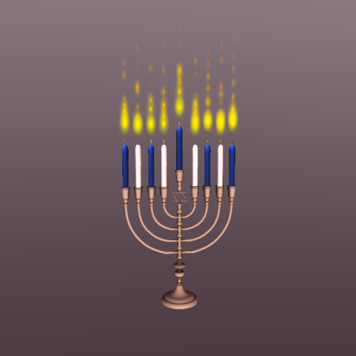 Star of David Mesh Menorah with Blue and White Candles