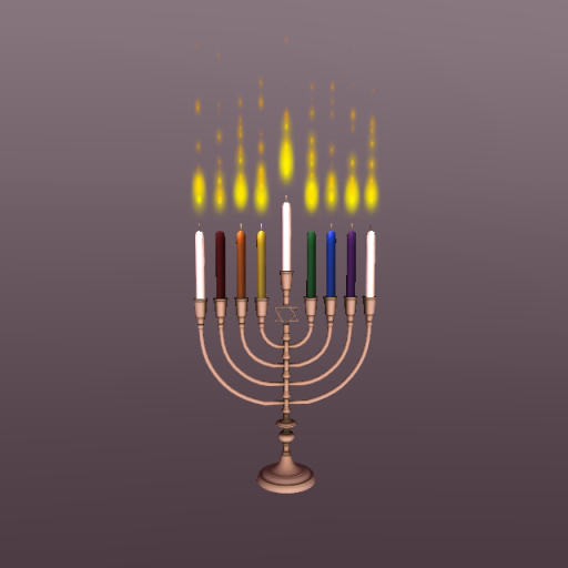Star of David Mesh Menorah with Rainbow Candles