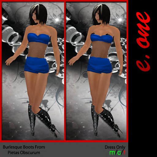 e.one Mesh Panel Dress Electric Blue