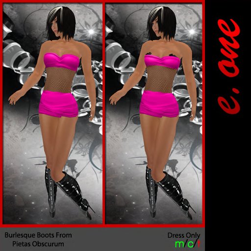 e.one Mesh Panel Dress Hot Pink