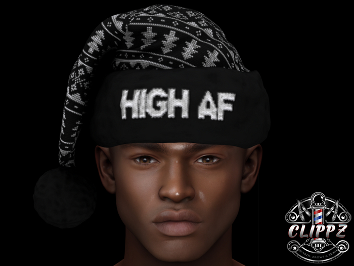 CLIPPZ BLACK SANTA HAT - HIGH AF