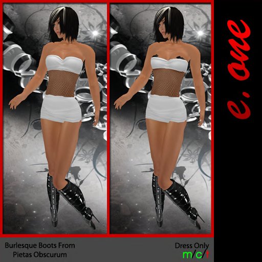 e.one Mesh Panel Dress White