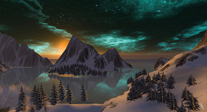 Winter Mountain View by CK