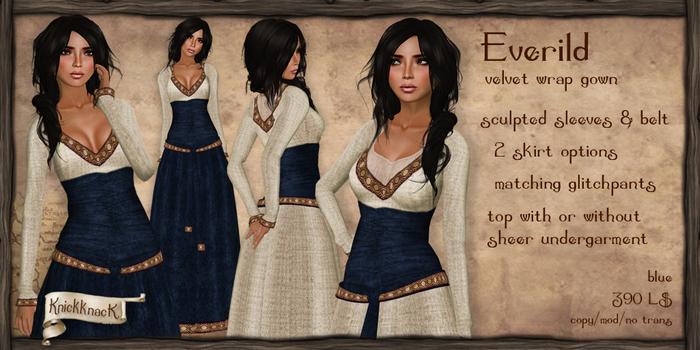 [knickknack] Everild velvet wrap gown BLUE