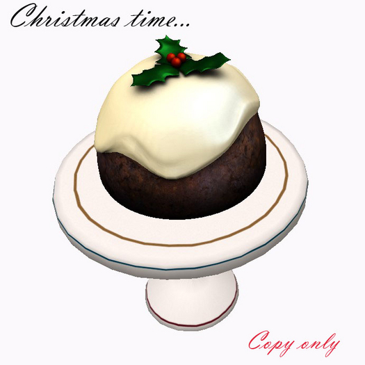 Christmas pudding with brandy icing