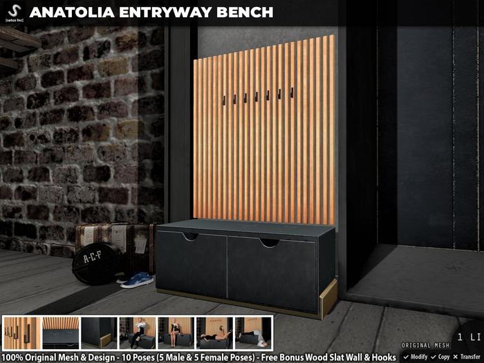 [satus Inc] Anatolia Entryway Bench