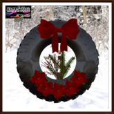 Christmas - Time to Recycle - Black Tire Wreath