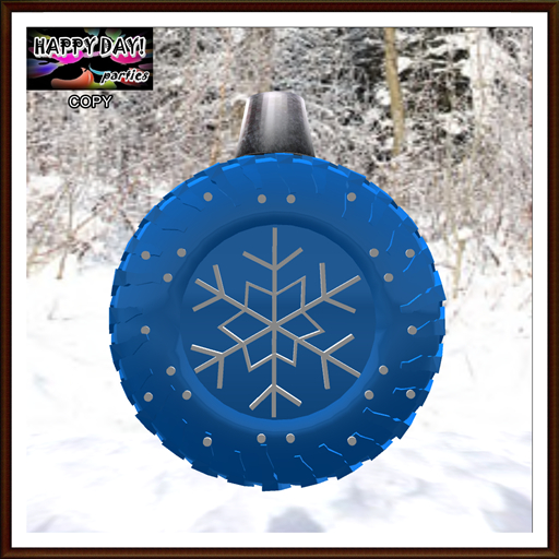 Christmas - Time to Recycle - Blue Tire Ornament