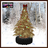 Christmas - Time to Recycle - Dry Fir Tree & Tire Planter
