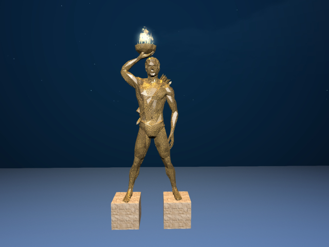 Colossus of Rhodes.Lamp
