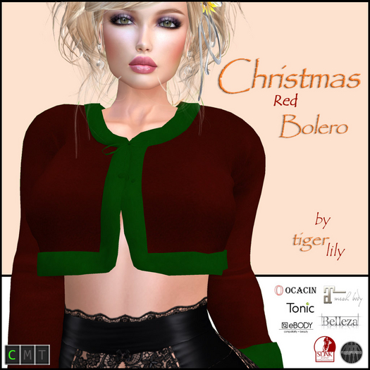 Tigerlily Designs Red & Green Christmas Bolero