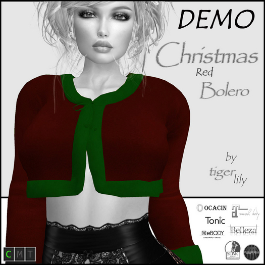 Tigerlily Designs Red & Green Christmas Bolero DEMO