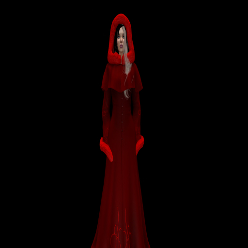 CHRISTMAS RED  MESH PRINCESS WINTER COAT +FREE WITCH HAIR