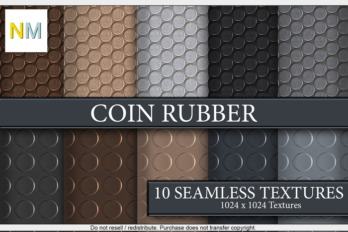 Coin Rubber Builders Kit 10 Seamless Textures NM Floors Walls Decoation Plastic PVC Cars