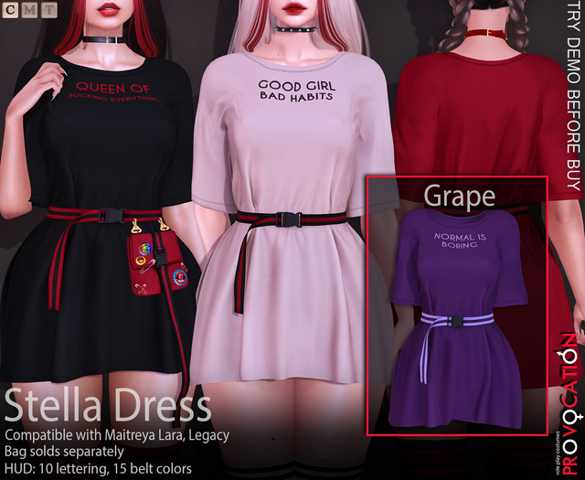 [Provocation] Stella dress-Grape