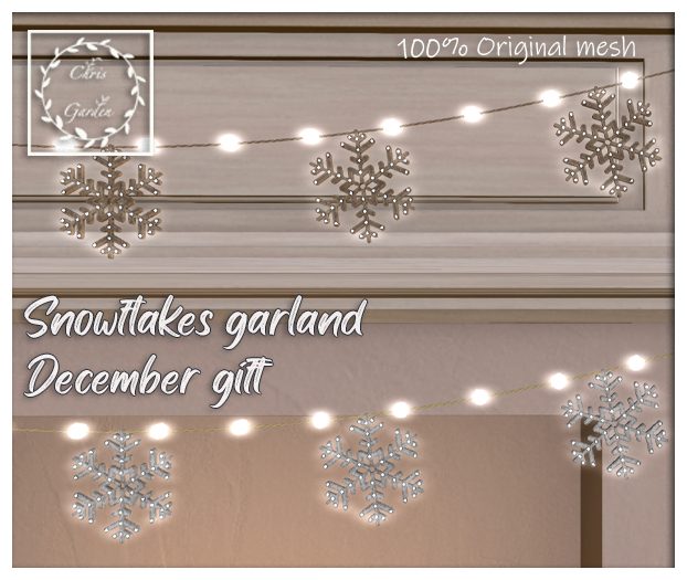 C*Snowflakes garland December gift