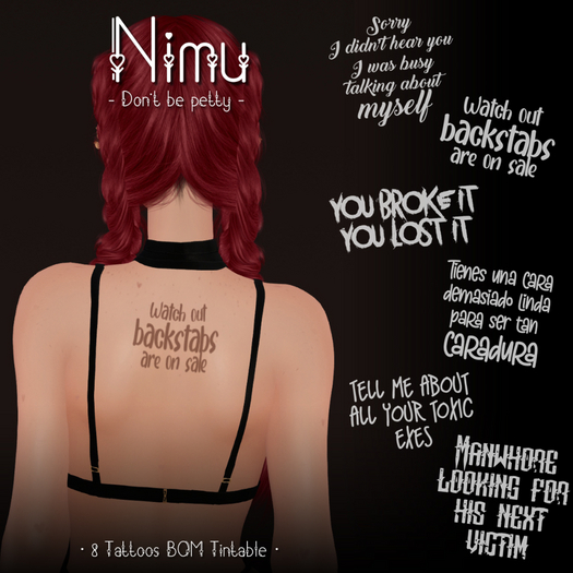 NIMU - Don't be petty TATTOOS