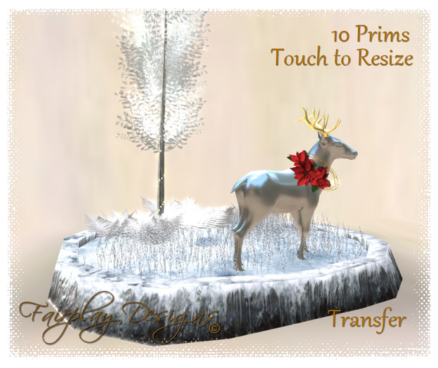 ~R~Fantasy Christmas Deer Scene