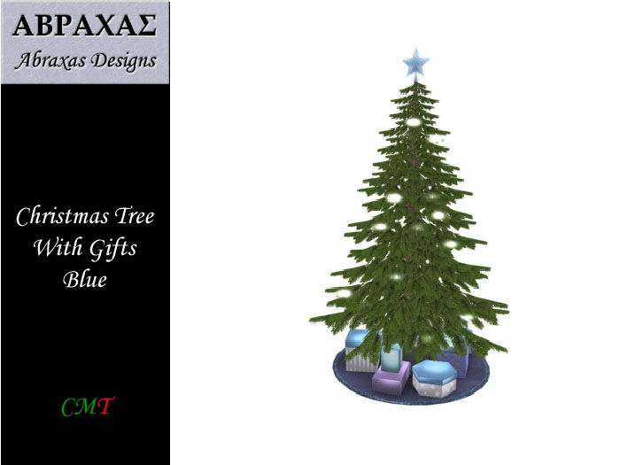 Christmas Tree With Gifts - Blue
