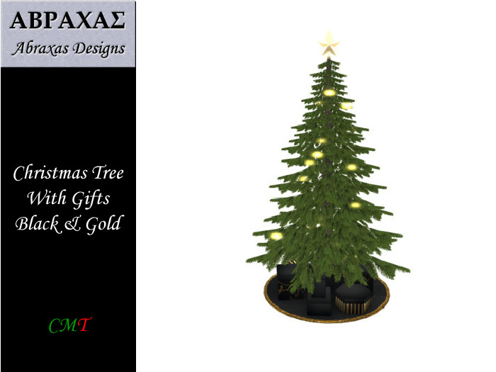 Christmas Tree With Gifts - Black/Gold
