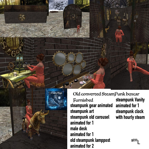 Furnished Steampunk BoxCar-Box-LI=117