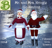 Mr. & Mrs. Kringle Go Skating, Rotate w Five Speed Control 