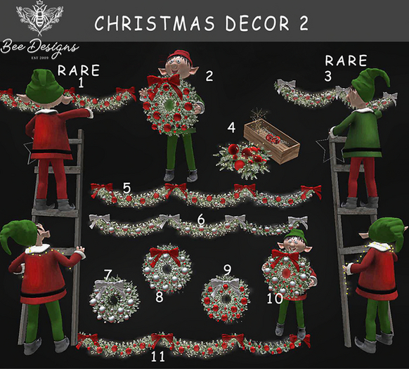 01 Bee Designs Christmas Decor 2 RARE
