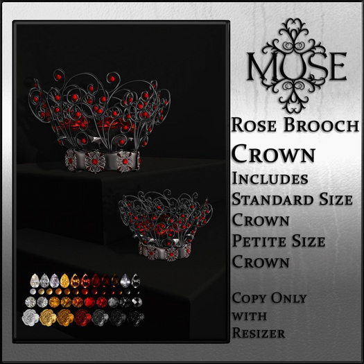 [MUSE] Rose Brooch Crown - Halloween pkg hud