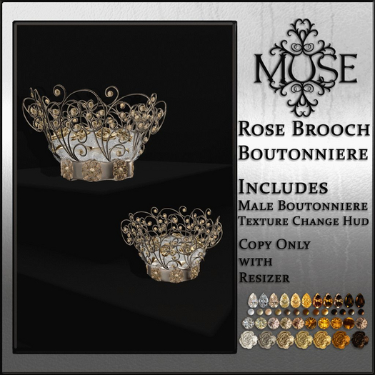 [MUSE] Rose Brooch Crown - Gold V2 pkg hud