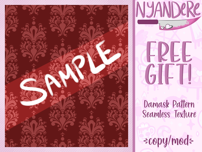 <iD> FREE GIFT: Damask (Classic Red) - Seamless Texture