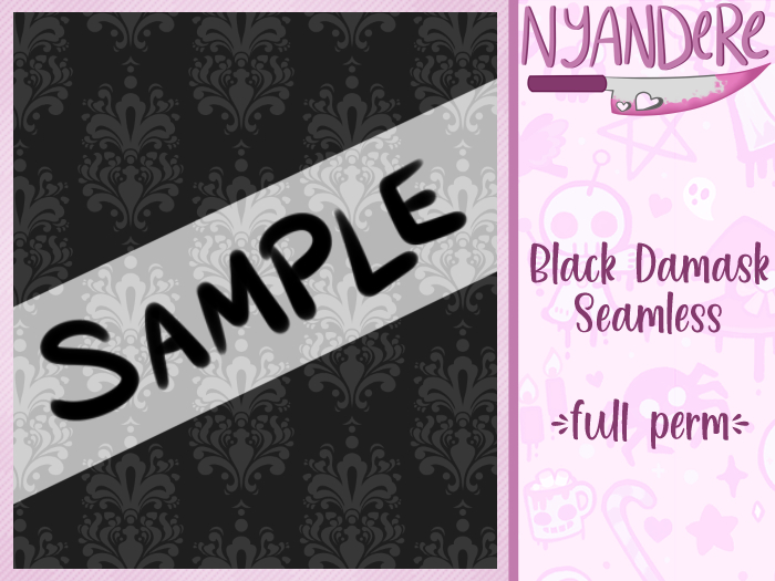 <iD> Damask (Black) - Seamless Texture