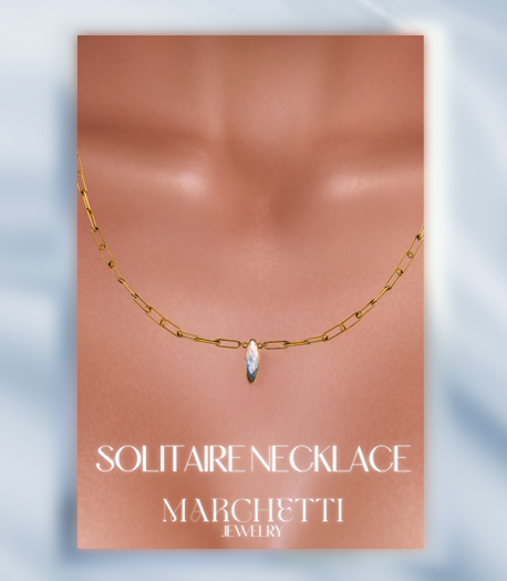 Marchetti. Solitaire Necklace Gold