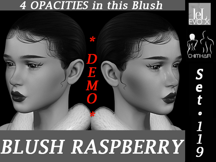 "DEMO RASPBERRY PINK BLUSH" [Lelutka EvoX] Set119 %..ChimHair..%