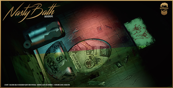 Nasty Bath Backdrop - The Bearded Guy