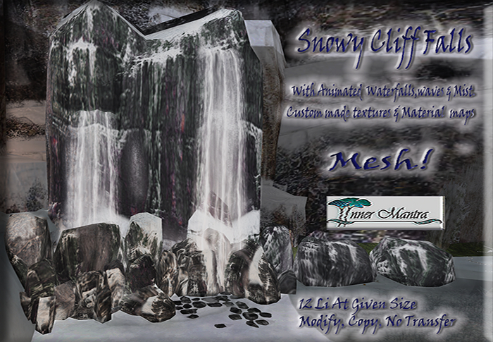+Inner Mantra+ Snowy Cliff Falls 