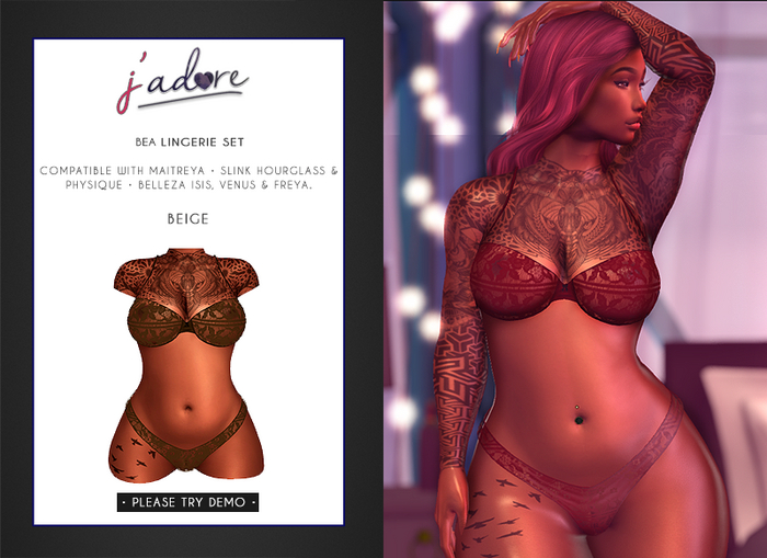 [J'Adore] Bea Lingerie Set - Beige